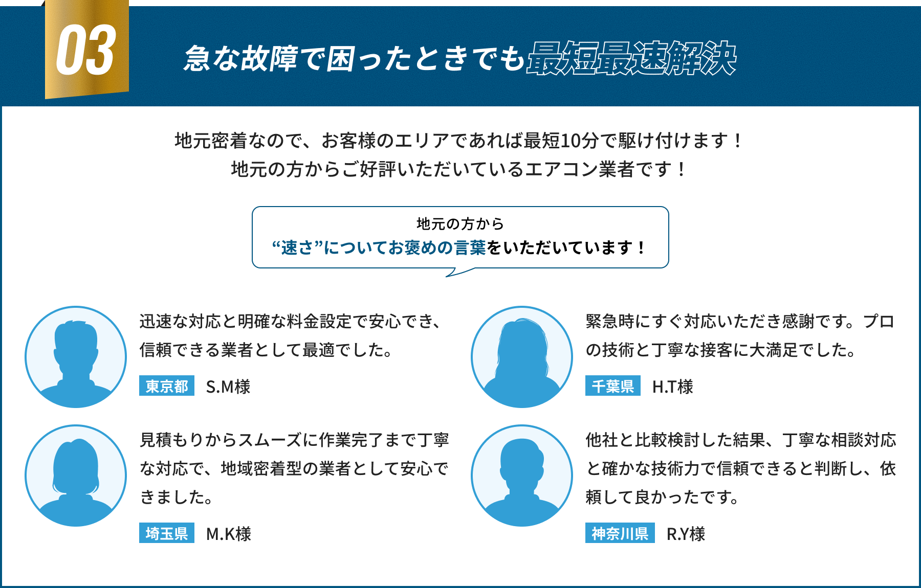 急な故障で困ったときでも最短最速解決