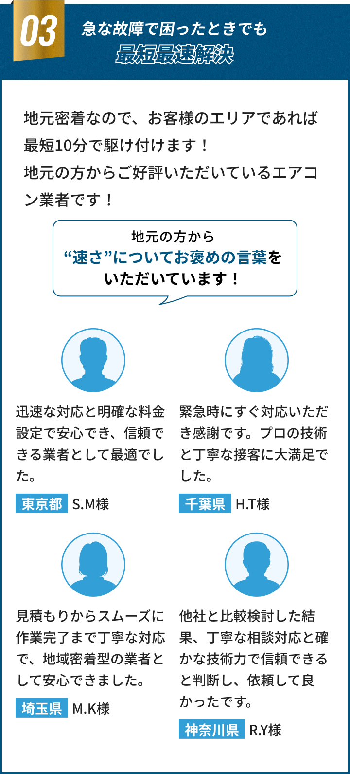 急な故障で困ったときでも最短最速解決